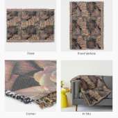 ブラウン、オレンジ、銅、および金ゴールドバラ スローブランケット