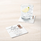 ブラウン・カバポ犬の子犬の結婚歓迎 スクエアペーパーコースター (インサイチュ)