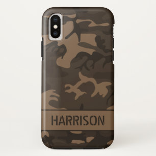 ブラウン カモフラージュ iPhone XSケース