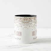 ブラウン&ガーリー金ゴールドグリッタリーラグジュアリー美しいサロン ツートーンマグカップ (中央)