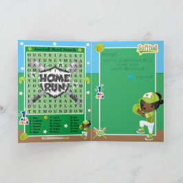 ブラウン ガールズ ソフトボール ワードサーチ ハッピーバースデー カード