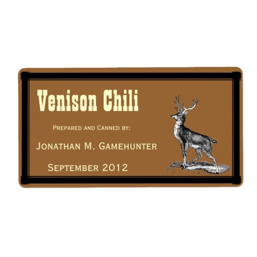 ブラウン・キャニングで鹿をバック ラベル (正面)