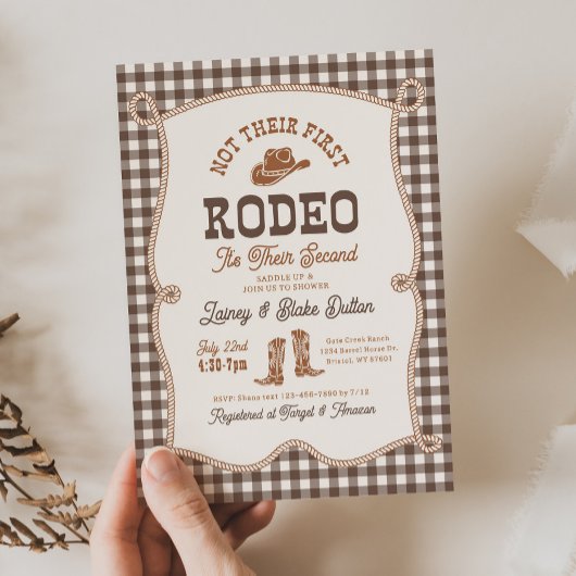 ブラウン ギンガム Not Their First Rodeo 招待状