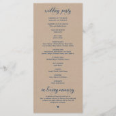 ブラウン·クラフト、クラシー·ネービー·ブ結婚ルーの式典 プログラム (裏面)