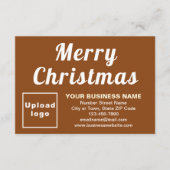 ブラウン | クリスマス | ビジネス | 小さいフラットな挨拶 カード (正面)