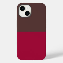 ブラウン+クリムゾンのカラーブロックiPhoneケース Case-Mate iPhone 14ケース