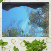 ブラウン&クリームカラーホースブルースカイ キッチンタオル (折り畳み)