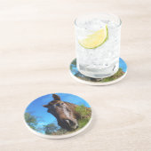 ブラウン&クリームカラーホースブルースカイ コースター (側面)