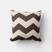 ブラウン&クリームジグザグパターン装飾用クッション クッション (正面)