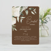 ブラウン&クリームホワイトアジサイブライダルシャワー 招待状 (スタンド正面)