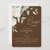 ブラウン&クリームホワイトアジサイブライダルシャワー 招待状 (正面)