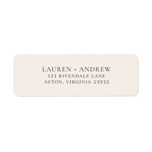 ブラウン&クリームミニマル差出人住所ラベル ラベル (正面)