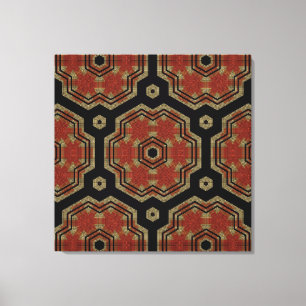 ブラウン、クリームレトロアートシームレスパターンキャンバス キャンバスプリント
