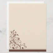 ブラウン&クリーム結婚フローラ文房具 (正面/裏面)