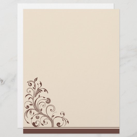 ブラウン&クリーム結婚フローラ文房具 (正面/裏面)