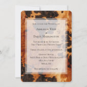 ブラウン クリーム サウスウエスト カウハイド ウェディング 招待状 (正面)