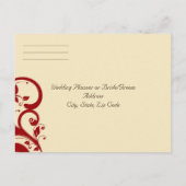 ブラウン/クリーム/赤の逆旋回 インビテーションポストカード (裏面)
