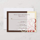 ブラウン/クリーム/赤の逆旋回 出欠カード (裏面)