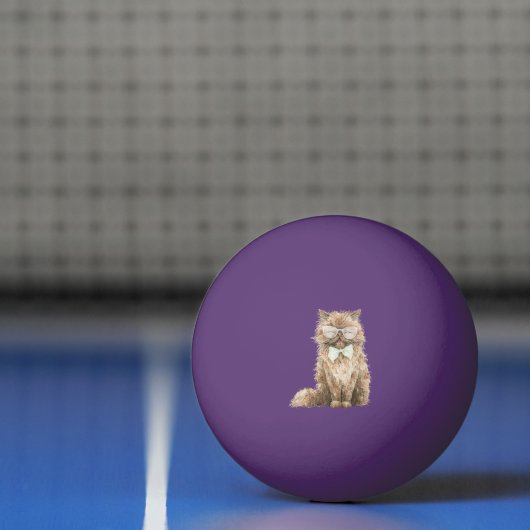 ブラウン クール キャット メガネ   卓球ボール (ネット)