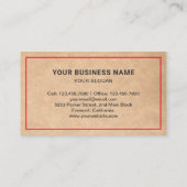 ブラウン·ク素朴ラフト·カー·牽引サービス·トウ·トラック 名刺 (裏面)