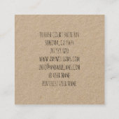 ブラウン·ク素朴ラフト·ヴィンテージ·カメラ スクエア名刺 (裏面)