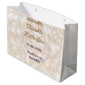 ブラウン グリッター キラキラ リトル スター 誕生日 ラージペーパーバッグ (裏面アングル)