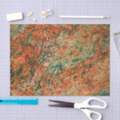 ブラウン&グリーン大理石テクスチャプリント 薄葉紙 (クラフト)