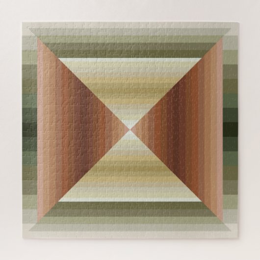 ブラウン、グリーン、タンのパタストライプのーンの色 ジグソーパズル (縦)