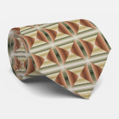 ブラウン、グリーン、タンのパタストライプのーンの色 ネクタイ (ロール)