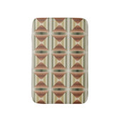 ブラウン、グリーン、タンのパタストライプのーンの色 バスマット (正面縦)