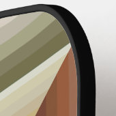 ブラウン、グリーン、タンのパタストライプのーンの色 ピックルボールラケット (左詳細)