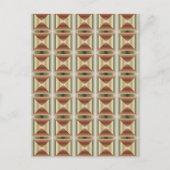 ブラウン、グリーン、タンのパタストライプのーンの色 ポストカード (正面)