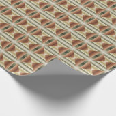 ブラウン、グリーン、タンのパタストライプのーンの色 ラッピングペーパー (角)