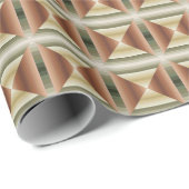 ブラウン、グリーン、タンのパタストライプのーンの色 ラッピングペーパー (ロールコーナー)