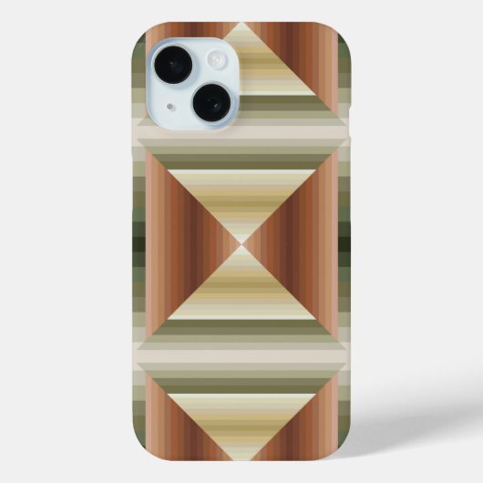 ブラウン、グリーン、タンのパタストライプのーンの色 Case-Mate iPhoneケース (裏面)