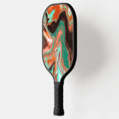 ブラウン、グリーン、ブラック大理石の注絵画ぐ効果 ピックルボールラケット (左)