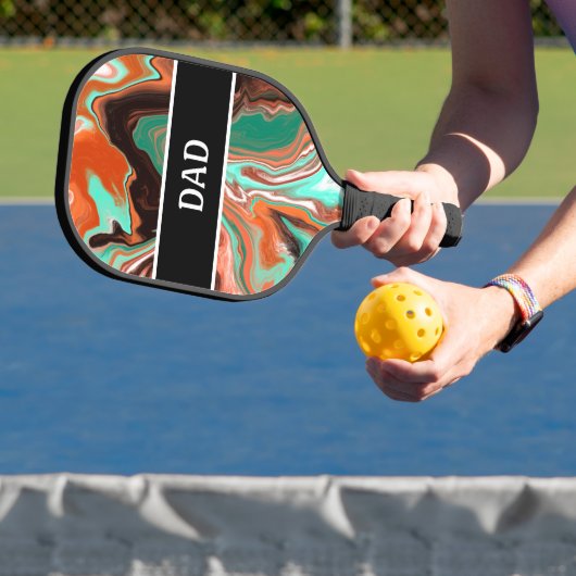 ブラウン、グリーン、ブラック大理石の注絵画ぐ効果 ピックルボールラケット (インサイチュ)