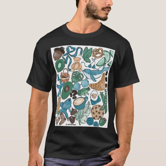 ブラウン、グリーン、ブルー Tシャツ (正面)
