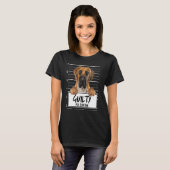 ブラウン・グレートデーンのマグショット 有罪の犬 Tシャツ (正面フル)