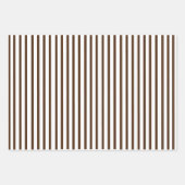 ブラウン、グレー、金ゴールドストライプセットの3ラッピング ラッピングペーパーシート (正面)