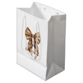 ブラウン コテージ ボウ ブライダル シャワー ミディアムペーパーバッグ (正面アングル)