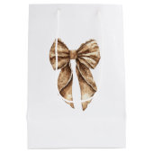 ブラウン コテージ ボウ ブライダル シャワー ミディアムペーパーバッグ (裏面)