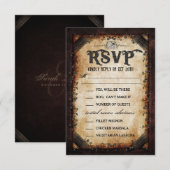 ブラウン ゴシック ハロウィン スケルトン マッチング メニュー RSVP 招待状 (正面/裏面)