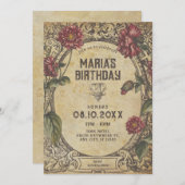 ブラウン ゴシック ヴィンテージ クラシック 招待状 (正面/裏面)