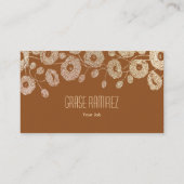 ブラウン | シックとモダンバラフェイクグリッター 名刺 (正面)