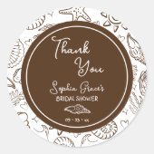 ブラウン シーシェル ドゥードル 謝謝 ラウンドシール (正面)