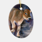 ブラウン・スイスの子牛のオーナメント セラミックオーナメント (裏面)