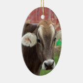 ブラウン・スイス牛 セラミックオーナメント (右)