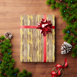ブラウン スイート ゴールド ハニー イエロー ドリップス クリスマス ラッピングペーパー