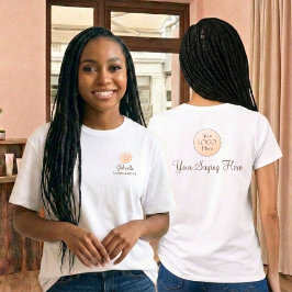 ブラウン スクリプト社員名 ビジネス ロゴ マツエクデザイン Tシャツ